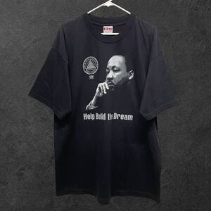 Vintage 90s Martin Luther King Jr “Help Build The Dream” Black T-Shirt // 2XL